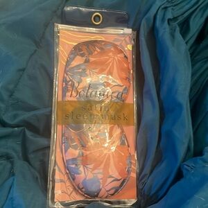 Botanica Satin Sleep Mask Pink Blue Tropical Print New
